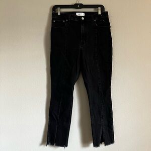 Abercrombie Fitch The Skinny High‎ Rise Black Jeans Ankle Slit Curve Love 29 8XS